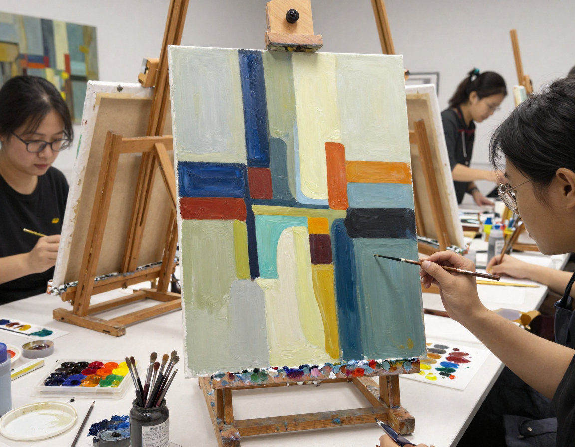 Abstract modern art workshop